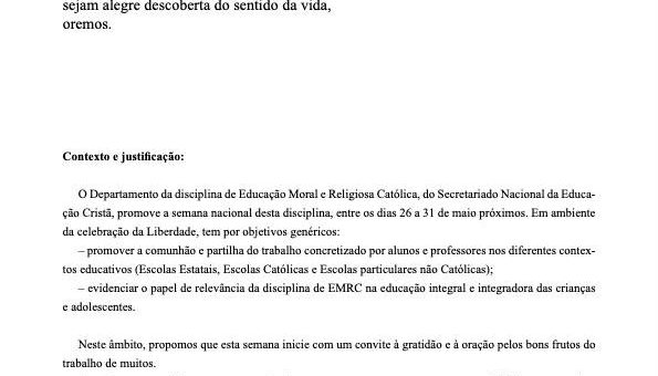 Prece EMRC – Oração Universal