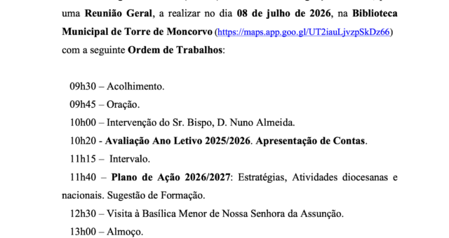 Reunião Geral de Professores de EMRC da Diocese de Bragança-Miranda