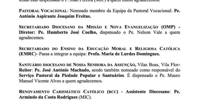 Reforço da Equipa do Secretariado de EMRC